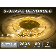 S-shaped “BENDABLE LED” 7mm LED strip.  50 metre roll